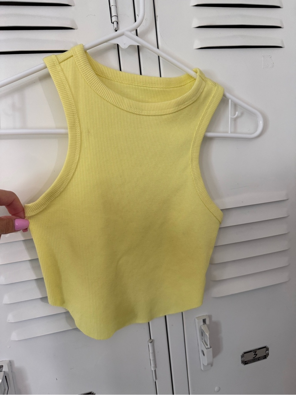 wild fable Soft Ribbed Lemon Yellow Crop Tank